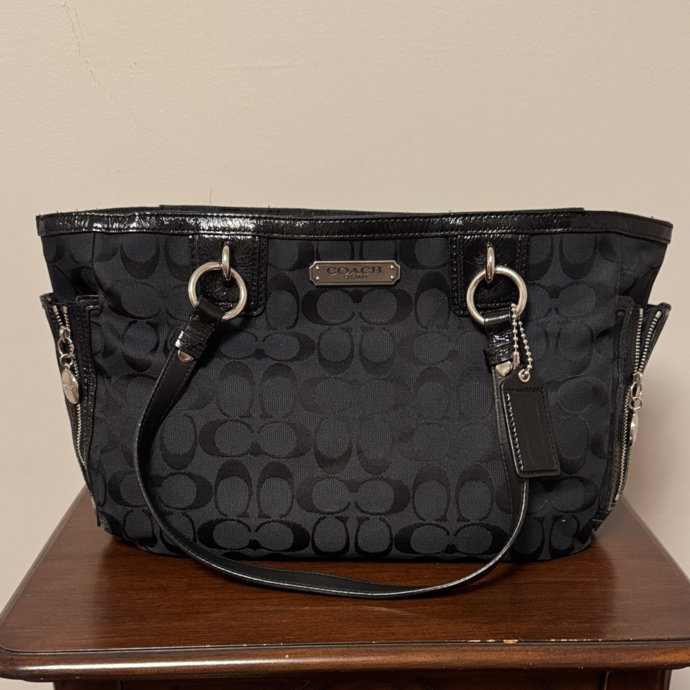 Coach Black Signature Handbag